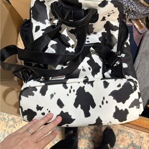 Stylish Black and White Cow Print Women's Bag